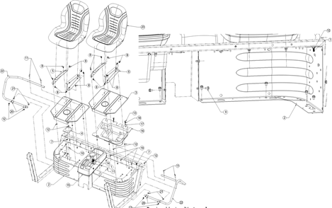 Seats Diagram and Parts List for WTCAB747EFI (37AM48FM010)(2016) Cub Cadet Lawn Tractor Accessories